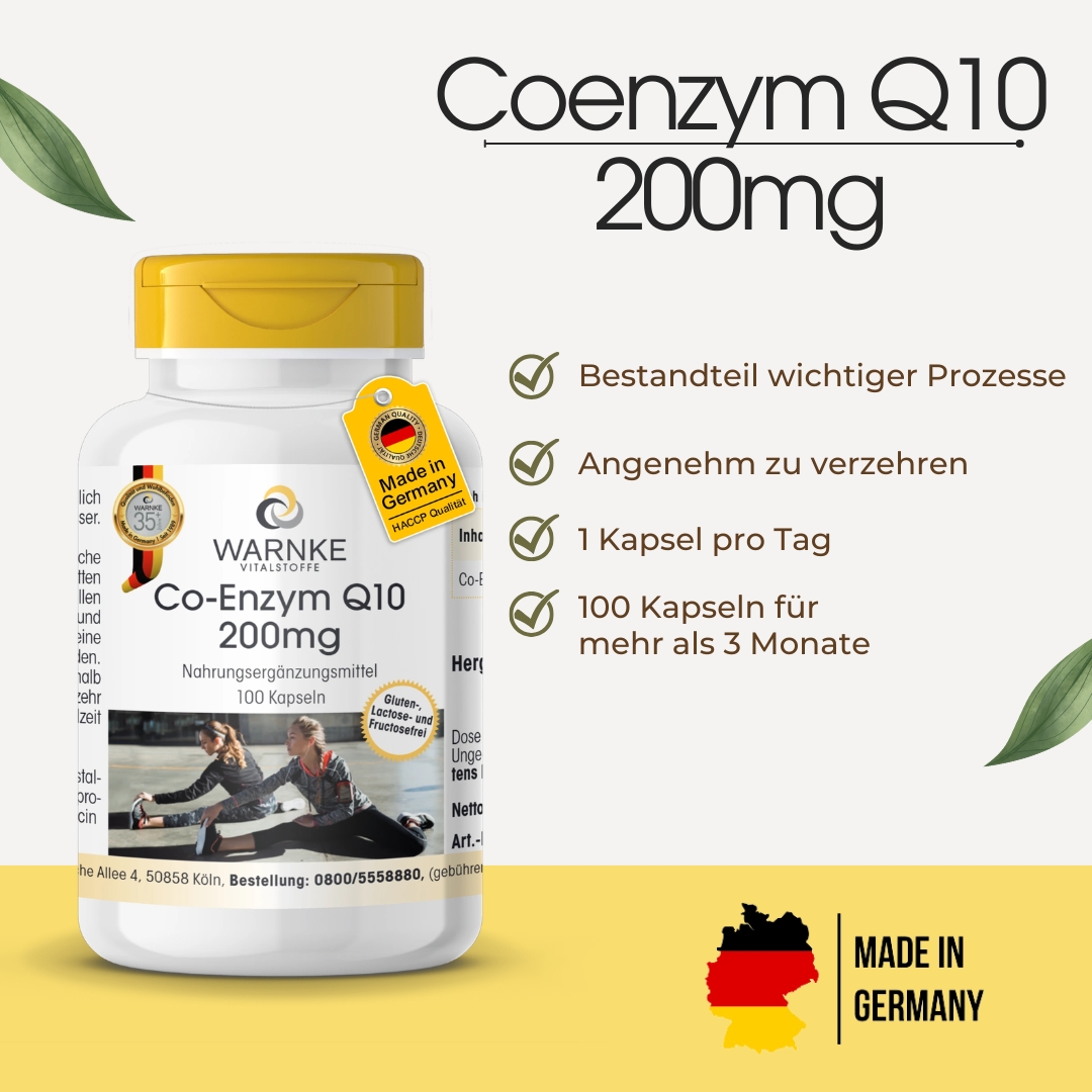 Coenzima Q10 200 mg - 100 capsule - Vegano | Warnke Vitalstoffe