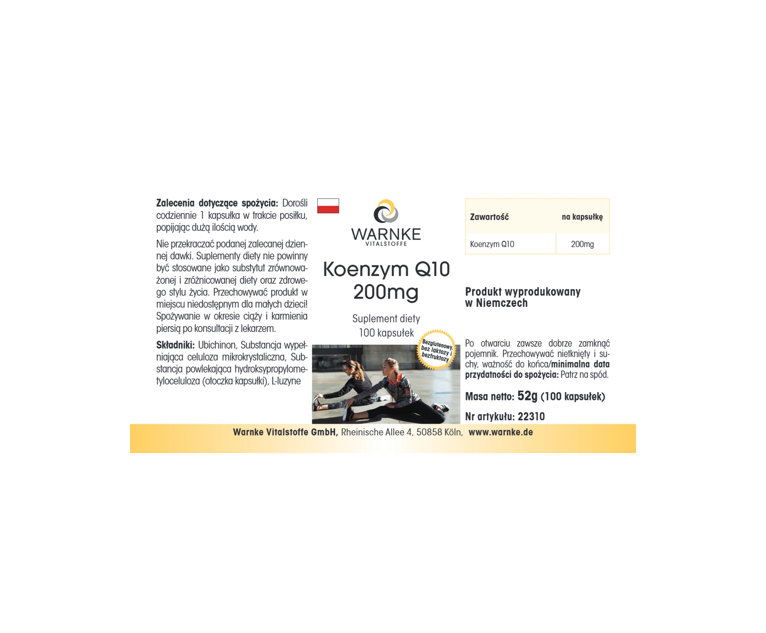Coenzima Q10 200 mg - 100 capsule - Vegano | Warnke Vitalstoffe