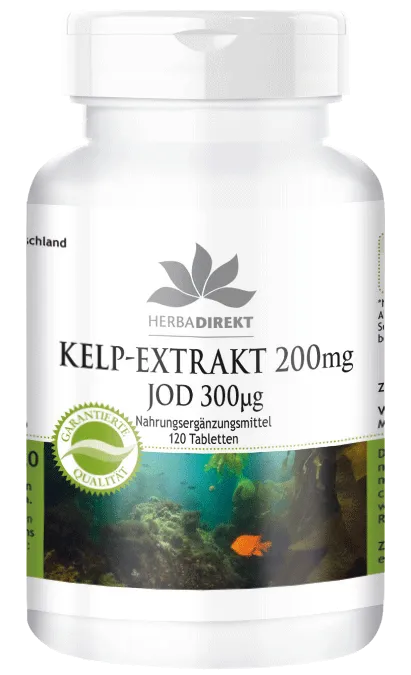 Kelp-Extrakt 200mg mit 300µg Jod 120 Tabletten