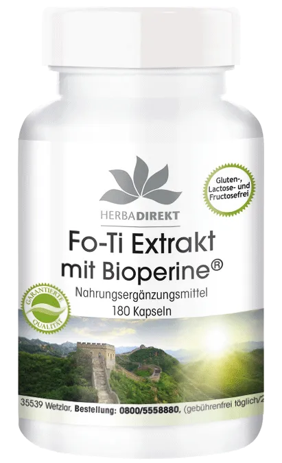 Fo-Ti Extrakt He Shou Wu mit BioPerine® 180 Kapseln