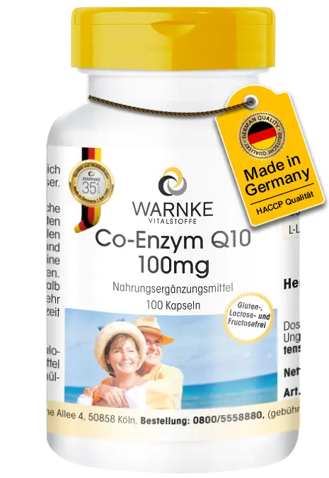 Co-Enzym Q10 100mg - 100 Kapseln - Ubichinon - Vegan | Warnke Vitalstoffe