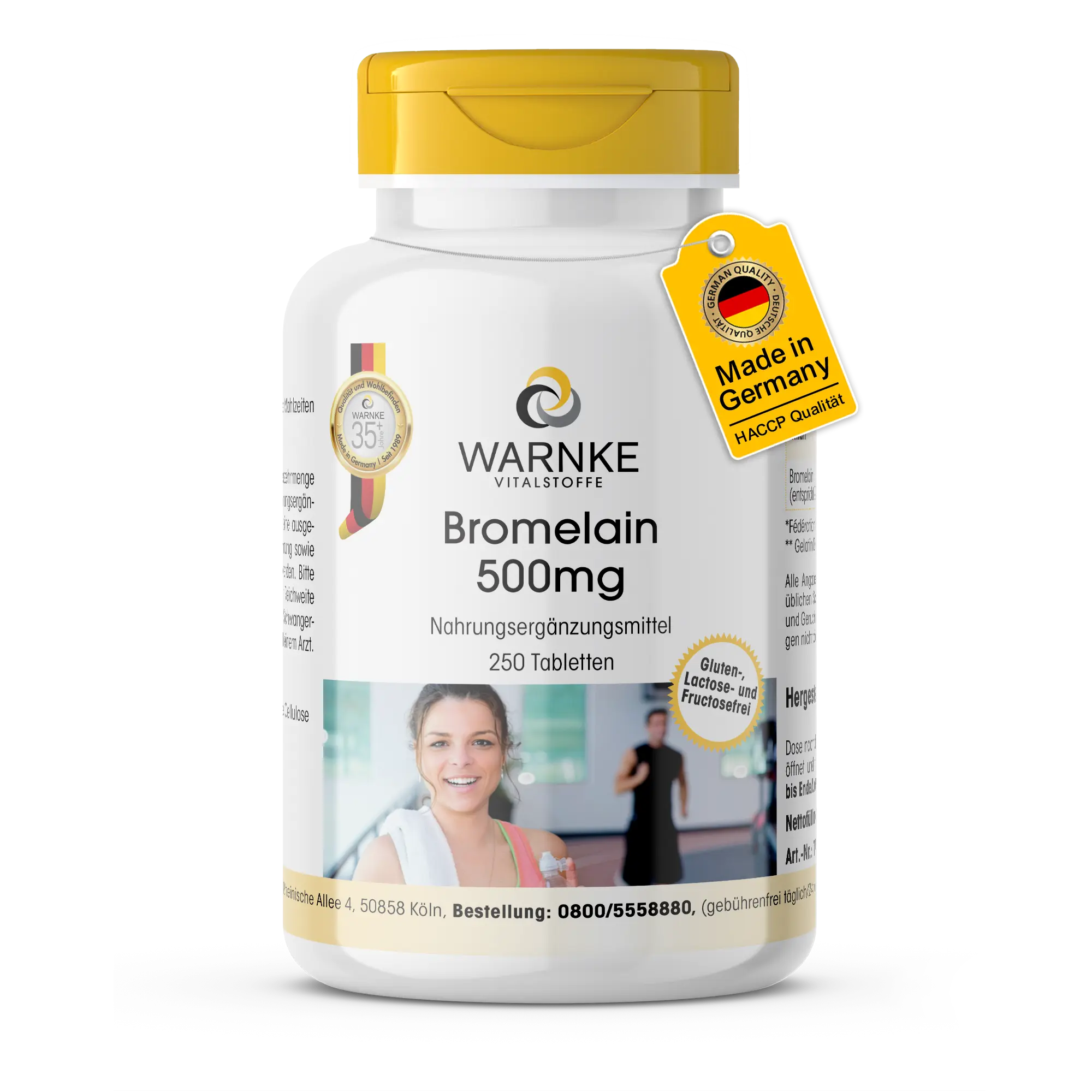 Bromelain 500mg (1200 F.I.P.) - 250 Tabletten - Ananasenzym - hochdosiert & vegan | Warnke Vitalstoffe