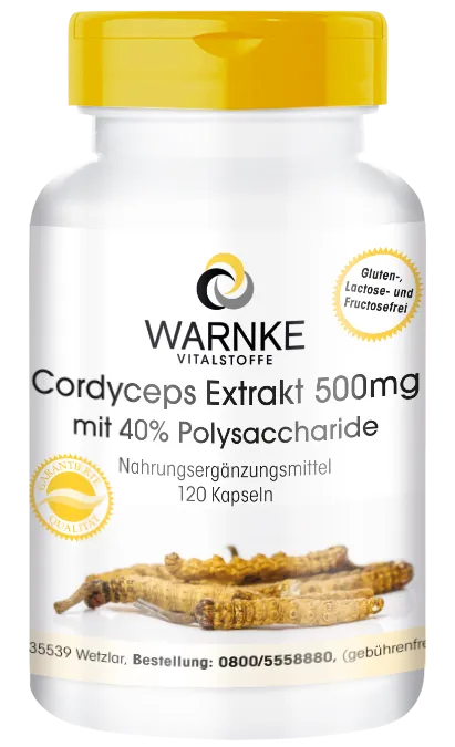 Cordyceps Extrakt 500mg, 40% Polysaccharide