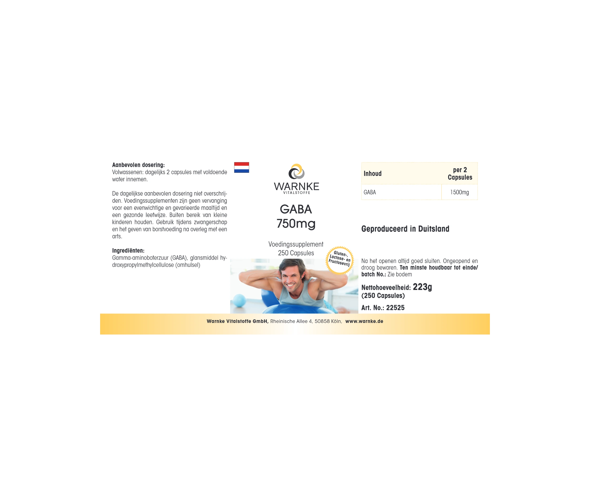 GABA 750mg - 250 Kapseln - vegan | Warnke Vitalstoffe