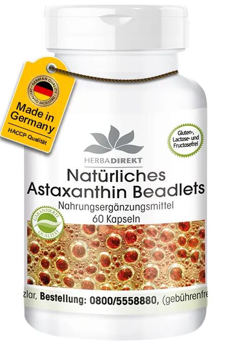 Natürliches Astaxanthin - 60 Kapseln - Haematococcus Pluvialis - Vegan | Warnke Vitalstoffe Natürliches Astaxanthin - 60 Kapseln - Haematococcus Pluvialis - Vegan | Warnke Vitalstoffe