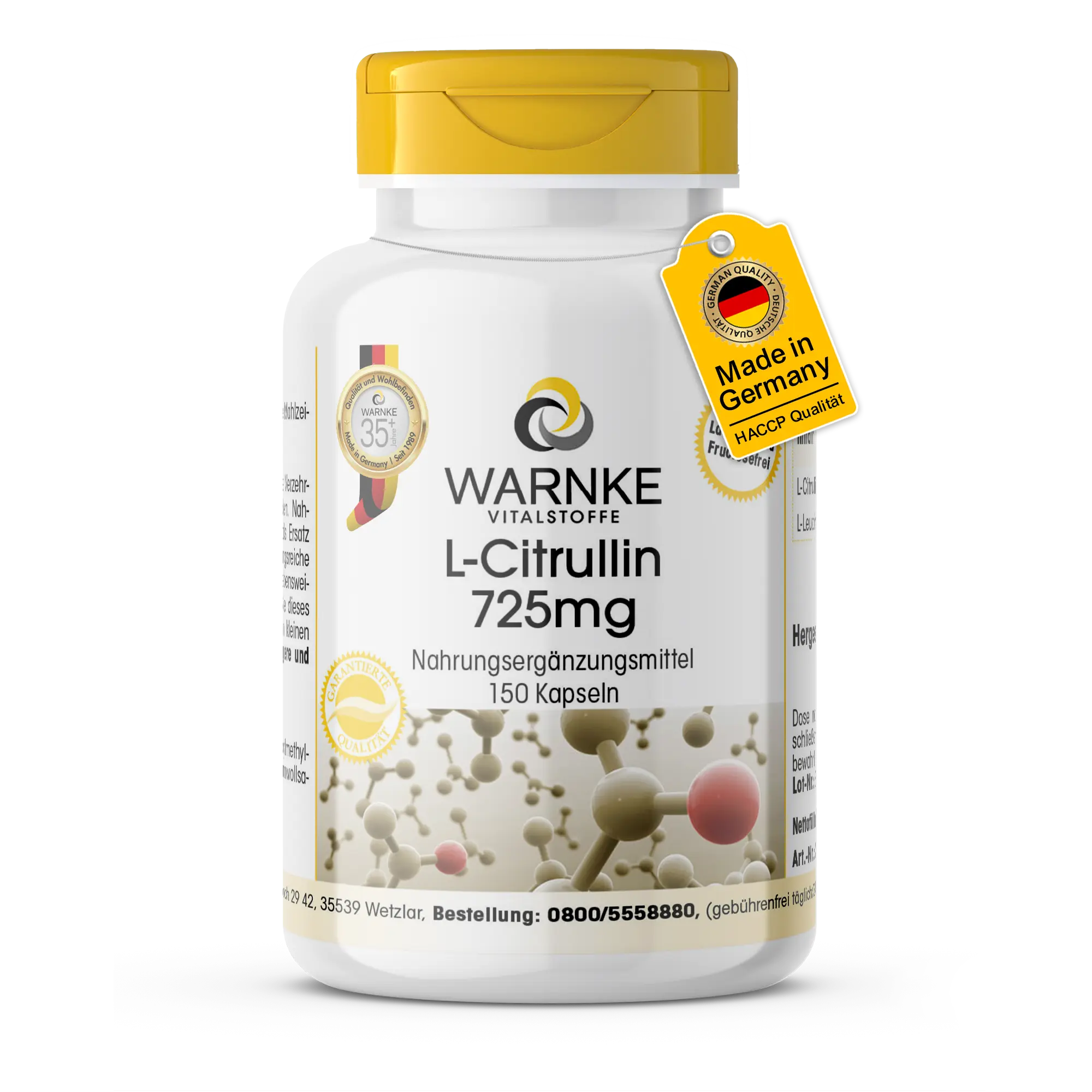 L-Citrulline 725mg - 150 Capsules - Vegan