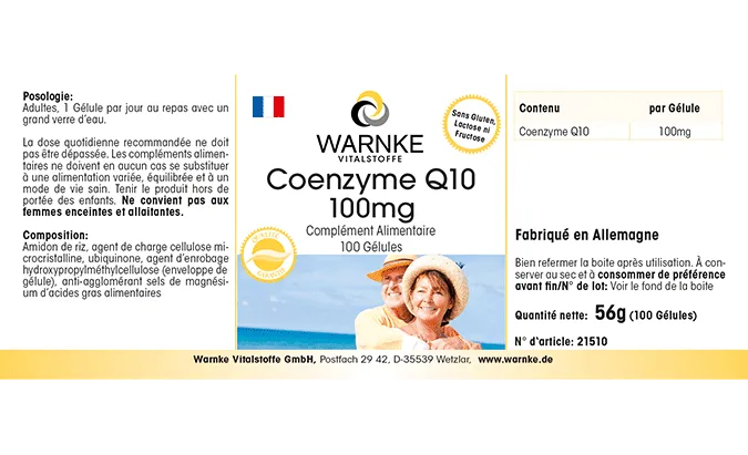 dinsdag Beperkt brand Co-enzym Q10 100mg 100 capsules Warnke Vitalstoffe