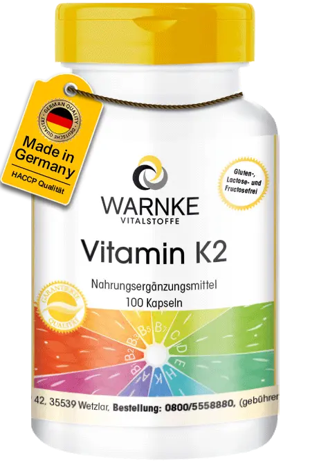 Vitamin K2 100µg - 100 Kapseln - für Blutgerinnung und Knochen | Warnke Vitalstoffe Vitamin K2 100µg - 100 Kapseln - für Blutgerinnung und Knochen | Warnke Vitalstoffe