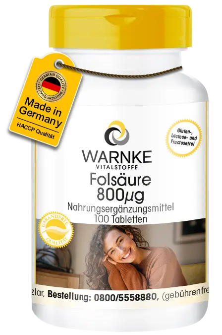 Folsäure 800µg - 100 Tabletten - für Schwangerschaft | Warnke Vitalstoffe Folsäure 800µg - 100 Tabletten - für Schwangerschaft | Warnke Vitalstoffe