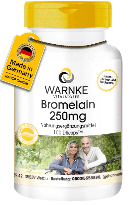 Bromelain 250mg ( 600 F.I.P.) - 100 DrCaps - Ananasenzym - Vegan | Warnke Vitalstoffe Bromelain 250mg ( 600 F.I.P.) - 100 DrCaps - Ananasenzym - Vegan | Warnke Vitalstoffe