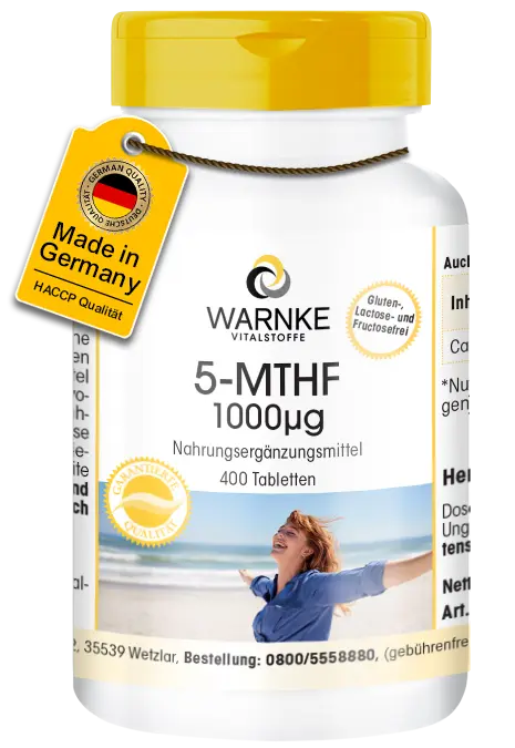 5-MTHF 1000 µg - 400 Tabletten - Calcium-L-Methylfolat | Warnke Vitalstoffe 5-MTHF 1000 µg - 400 Tabletten - Calcium-L-Methylfolat | Warnke Vitalstoffe