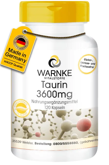Taurin 3600mg - 120 Kapseln - Hochdosiert & Vegan | Warnke Vitalstoffe Taurin 3600mg - 120 Kapseln - Hochdosiert & Vegan | Warnke Vitalstoffe