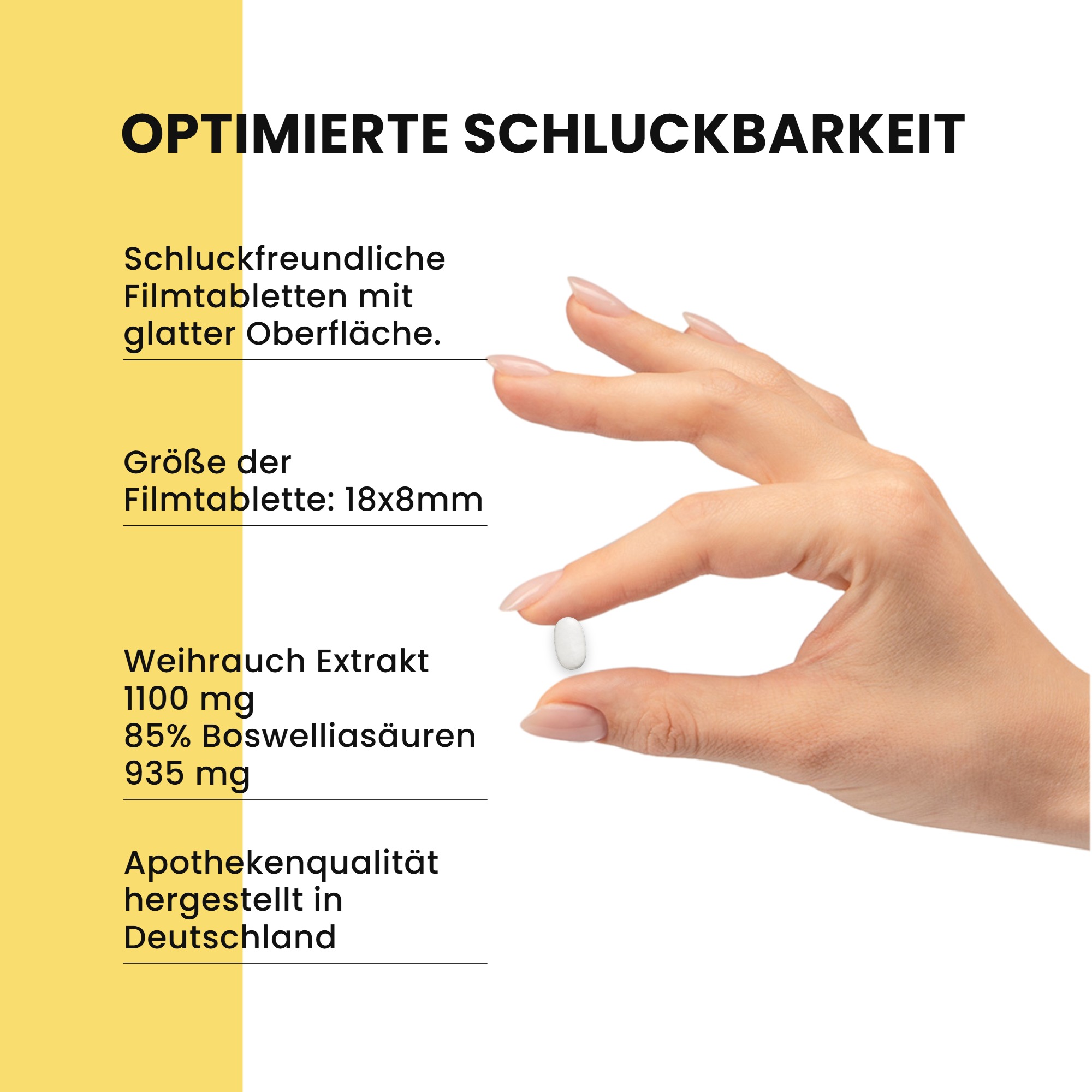 Weihrauch-Extrakt mit 85% Boswelliasäuren - 250 Filmtabletten - schluckfreundlich - vegan | Warnke Vitalstoffe