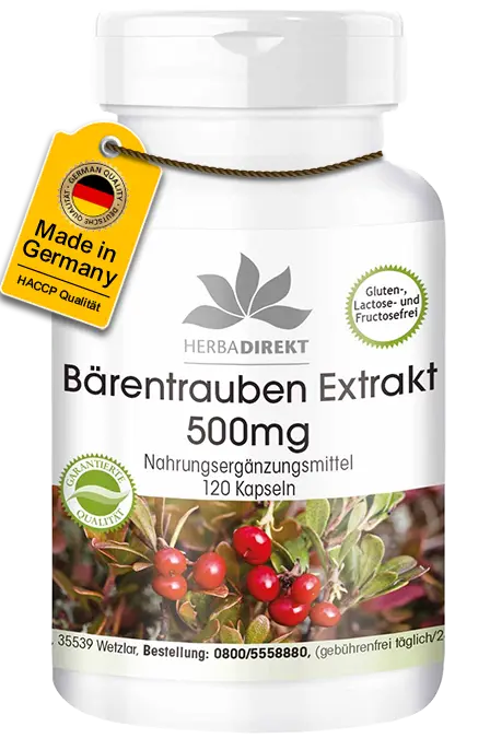Bärentrauben Extrakt 500mg - Uva Ursi - 120 Kapseln - Hochdosiert & Vegan | Warnke Vitalstoffe Bärentrauben Extrakt 500mg - Uva Ursi - 120 Kapseln - Hochdosiert & Vegan | Warnke Vitalstoffe