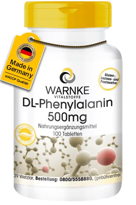 DL-Phenylalanin 500mg - 100 Tabletten - Hochdosiert & Vegan | Warnke Vitalstoffe DL-Phenylalanin 500mg - 100 Tabletten - Hochdosiert & Vegan | Warnke Vitalstoffe