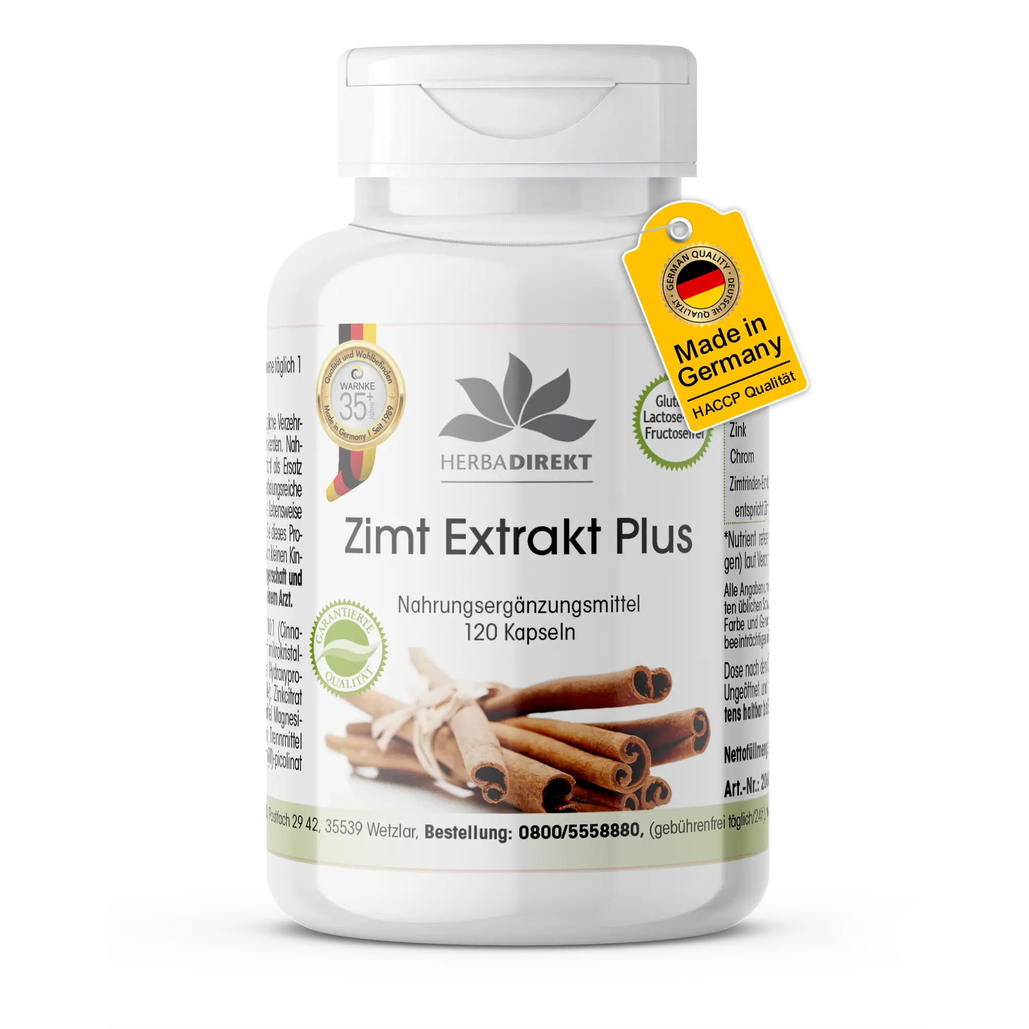 Capsule di estratto di cannella con cromo e zinco