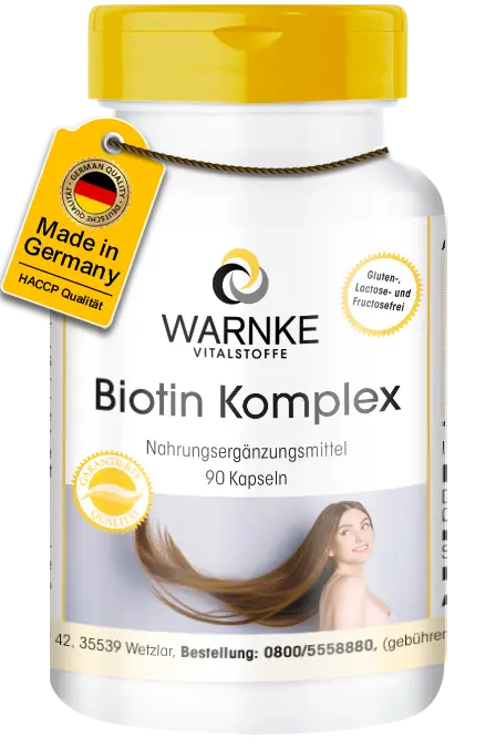 Biotin Komplex - 90 Kapseln - mit Zink und Selen - für Haare, Haut, Nervensystem uvm. | Warnke Vitalstoffe Biotin Komplex - 90 Kapseln - mit Zink und Selen - für Haare, Haut, Nervensystem uvm. | Warnke Vitalstoffe