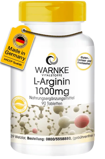 L-Arginin 1000mg - 90 Tabletten - Vegan | Warnke Vitalstoffe L-Arginin 1000mg - 90 Tabletten - Vegan | Warnke Vitalstoffe