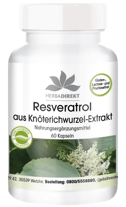 Resveratrol 500mg aus Knöterich-Extrakt 60 Kapseln