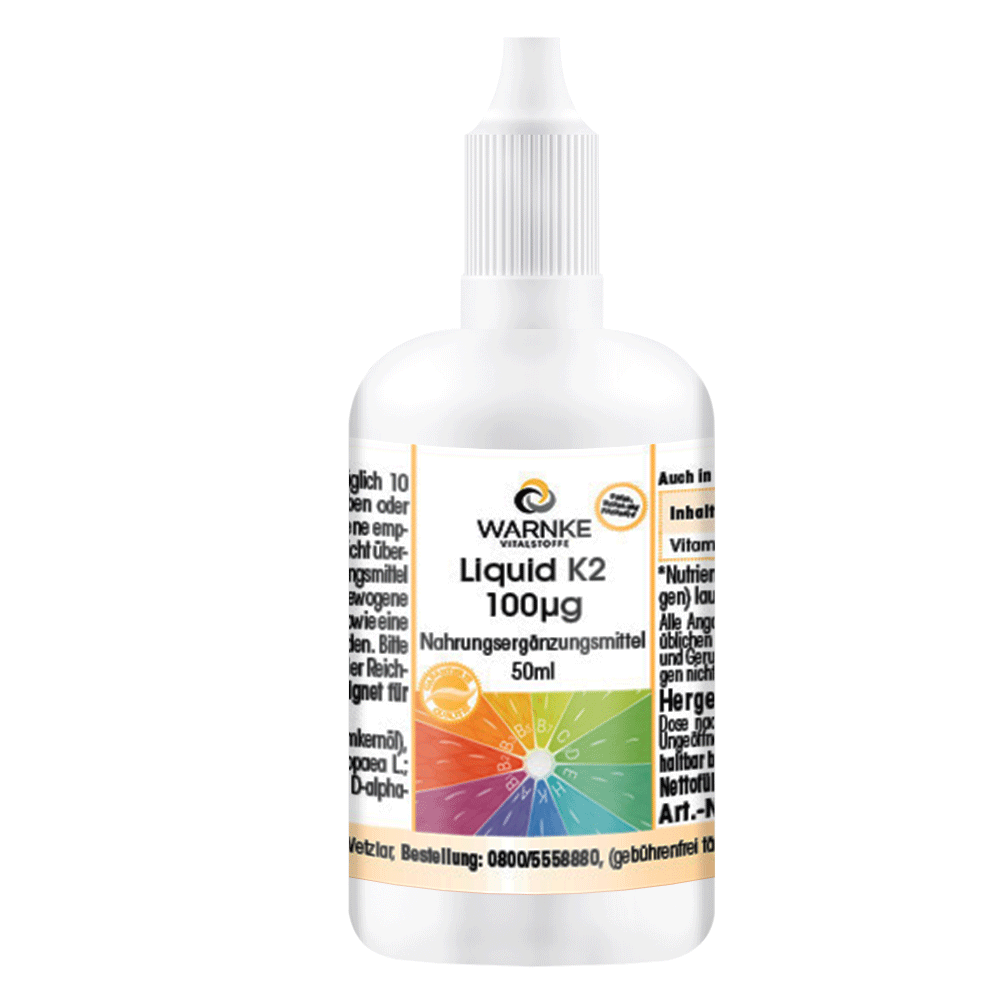 Liquid K2 100µg - 50ml - für Blutgerinnung und Knochen | Warnke Vitalstoffe Liquid K2 100µg - 50ml - für Blutgerinnung und Knochen | Warnke Vitalstoffe