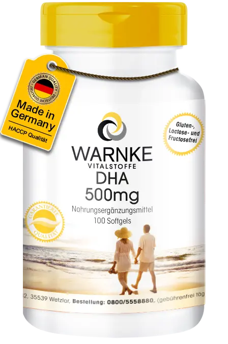 DHA 500mg - 100 Softgels - für Herz und Blutdruck | Warnke Vitalstoffe DHA 500mg - 100 Softgels - für Herz und Blutdruck | Warnke Vitalstoffe