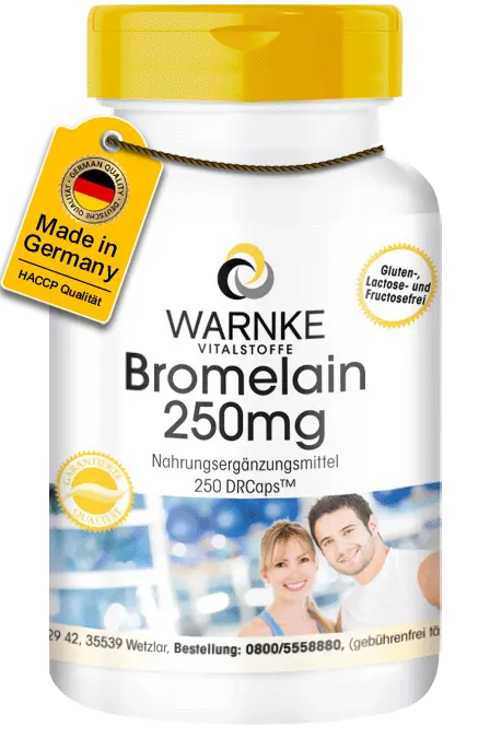 Bromelain 250mg ( 600 F.I.P.) - 250 DrCaps - Ananasenzym - Vegan | Warnke Vitalstoffe Bromelain 250mg ( 600 F.I.P.) - 250 DrCaps - Ananasenzym - Vegan | Warnke Vitalstoffe