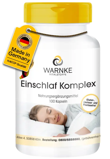 Einschlaf Komplex - 100 Kapseln - für eine kürzere Einschlafzeit - vegan | Warnke Vitalstoffe