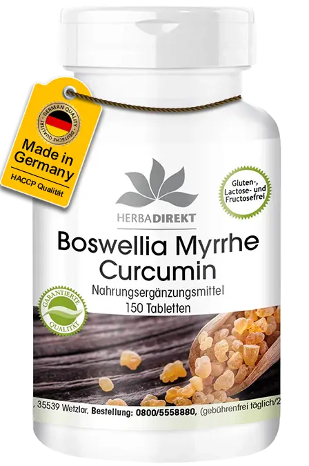Boswellia Myrrhe Curcumin - 150 Tabletten | Warnke Vitalstoffe Boswellia Myrrhe Curcumin - 150 Tabletten | Warnke Vitalstoffe