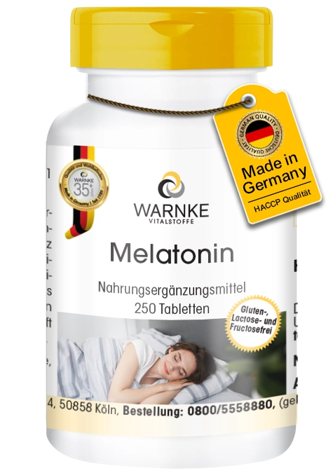 Melatonine - 250 Tabletten - voor sneller inslapen - hoog gedoseerd - vegan | Warnke Vitalstoffe