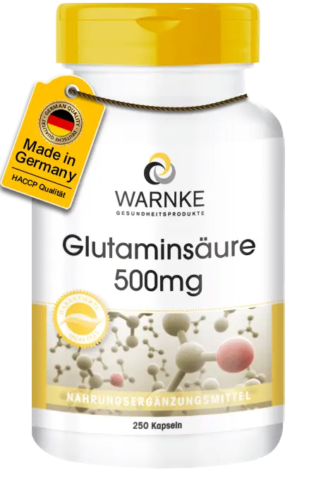 Glutaminsäure 500mg - 250 Kapseln - Hochdosiert & Vegan | Warnke Vitalstoffe Glutaminsäure 500mg - 250 Kapseln - Hochdosiert & Vegan | Warnke Vitalstoffe