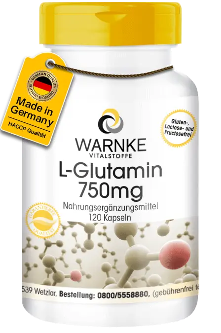 L-Glutamin 750mg - 120 Kapseln - Vegan | Warnke Vitalstoffe L-Glutamin 750mg - 120 Kapseln - Vegan | Warnke Vitalstoffe
