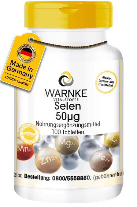 Selen 50µg - 100 Tabletten - für Schilddrüse, Zellschutz uvm. - Vegan | Warnke Vitalstoffe Selen 50µg - 100 Tabletten - für Schilddrüse, Zellschutz uvm. - Vegan | Warnke Vitalstoffe