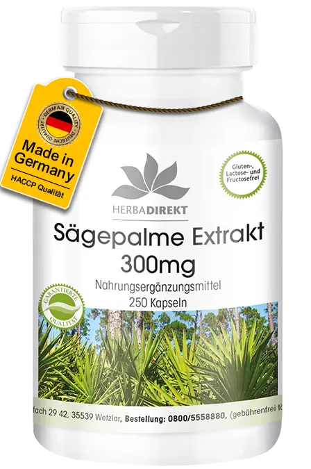 Sägepalme Extrakt 300mg - 250 Kapseln - mit Beta-Sitosterol - Vegan | Warnke Vitalstoffe Sägepalme Extrakt 300mg - 250 Kapseln - mit Beta-Sitosterol - Vegan | Warnke Vitalstoffe