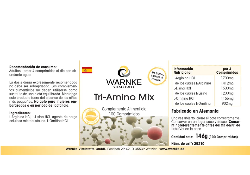 Tri Amino Mix 100 Tabletten mit Arginin Lysin Ornithin Vegan Tri Amino Mix 100 Tabletten mit Arginin Lysin Ornithin Vegan
