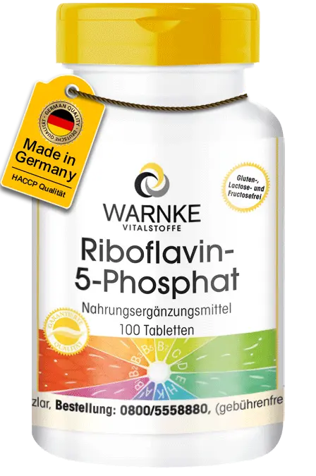 Riboflavin-5-Phosphat 100mg - 100 Tabletten - für Haut, Zellschutz, Sehkraft uvm. | Warnke Vitalstoffe Riboflavin-5-Phosphat 100mg - 100 Tabletten - für Haut, Zellschutz, Sehkraft uvm. | Warnke Vitalstoffe