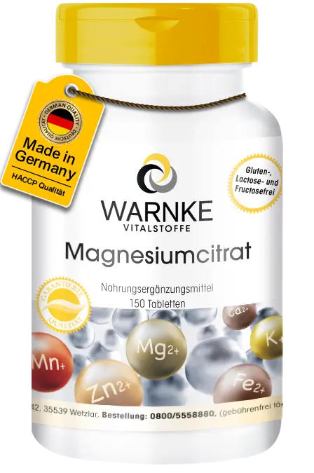Magnesiumcitrat - 150 Tabletten - für Knochen, Muskeln uvm. - Vegan | Warnke Vitalstoffe Magnesiumcitrat - 150 Tabletten - für Knochen, Muskeln uvm. - Vegan | Warnke Vitalstoffe