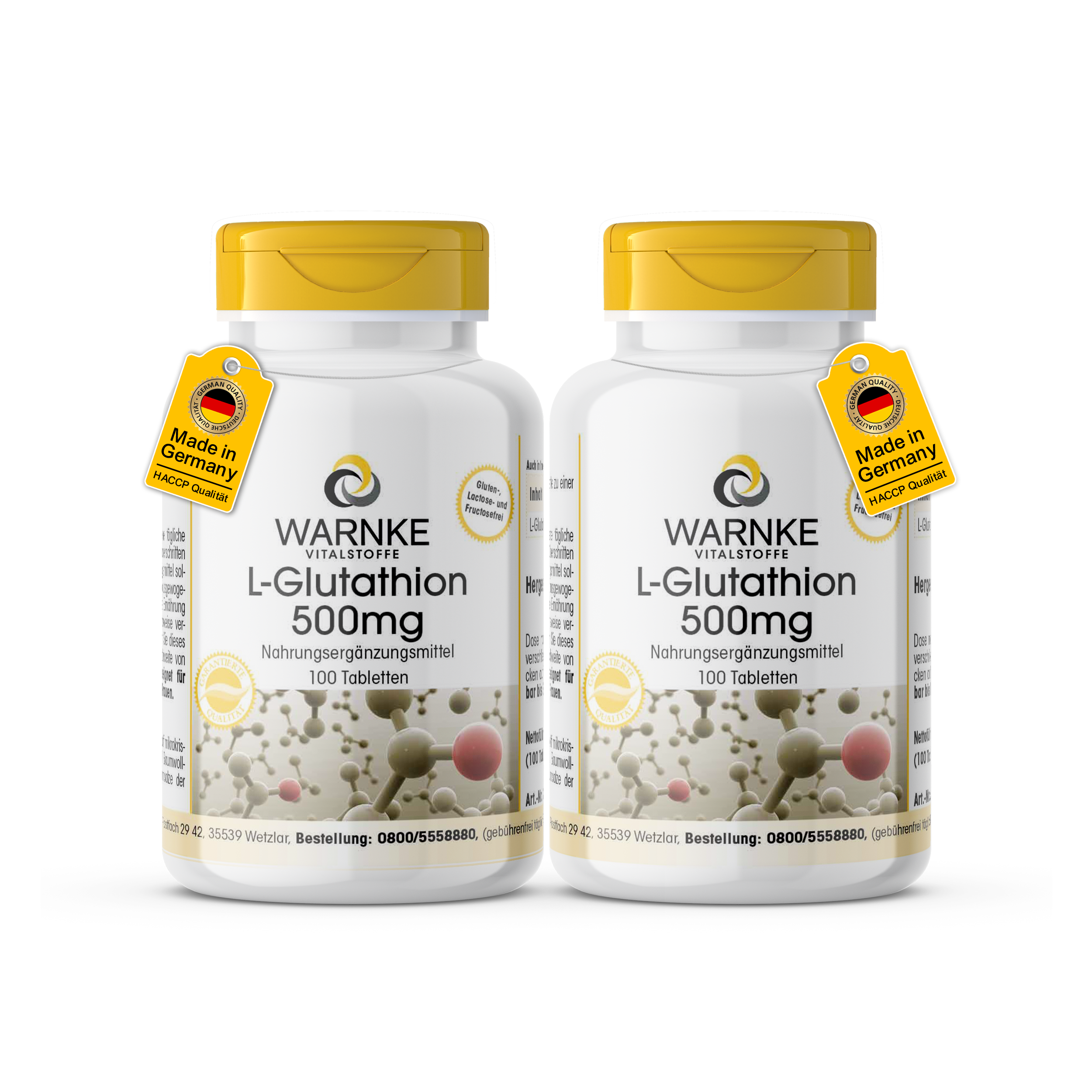 L-Glutathione 500 mg - 100 Tablets - Vegan