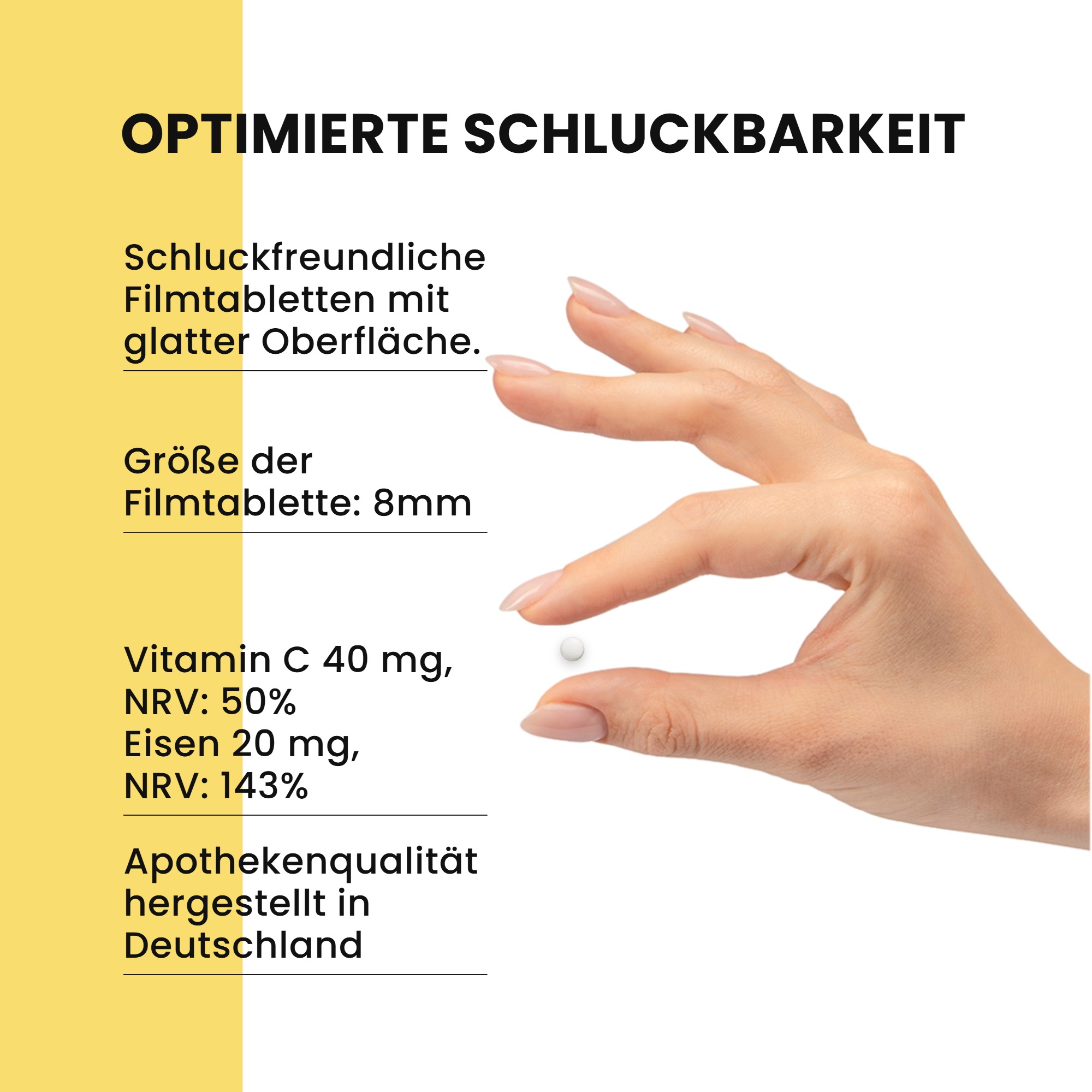 Eisen 20mg + C - 250 Filmtabletten - schluckfreundlich - vegan | Warnke Vitalstoffe