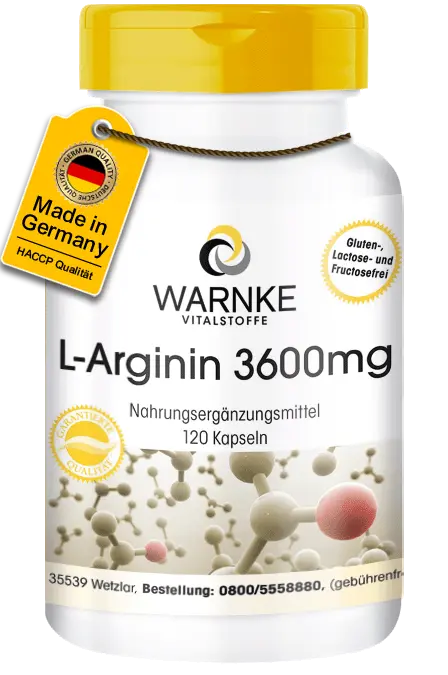 L-Arginin 3600mg - 120 Kapseln - Vegan | Warnke Vitalstoffe L-Arginin 3600mg - 120 Kapseln - Vegan | Warnke Vitalstoffe