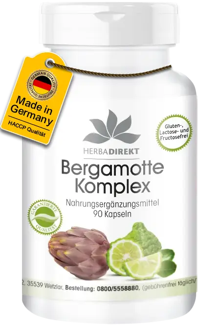 Bergamotte Komplex - 90 Kapseln - mit Cholin - für Leberfunktion und Fettstoffwechsel | Warnke Vitalstoffe Bergamotte Komplex - 90 Kapseln - mit Cholin - für Leberfunktion und Fettstoffwechsel | Warnke Vitalstoffe