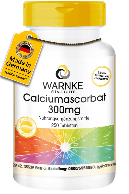 Calciumascorbat 300mg - 250 Tabletten - für Knochen, Muskeln, Zähne uvm. | Warnke Vitalstoffe Calciumascorbat 300mg - 250 Tabletten - für Knochen, Muskeln, Zähne uvm. | Warnke Vitalstoffe