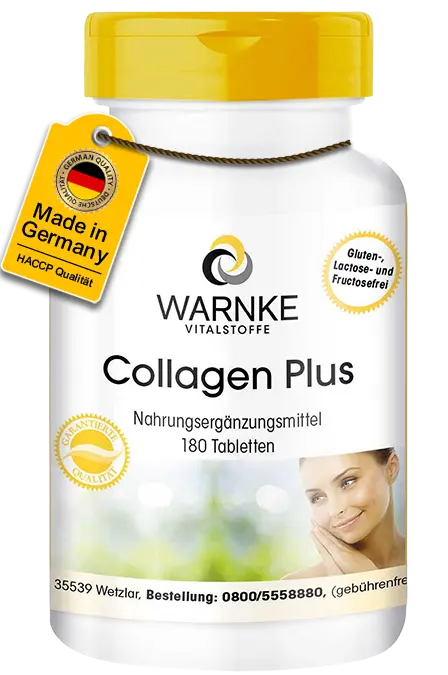 Collagen Plus - 180 Tabletten - mit Vitamin C - für Kollagenbildung, Immunsystem uvm. | Warnke Vitalstoffe Collagen Plus - 180 Tabletten - mit Vitamin C - für Kollagenbildung, Immunsystem uvm. | Warnke Vitalstoffe