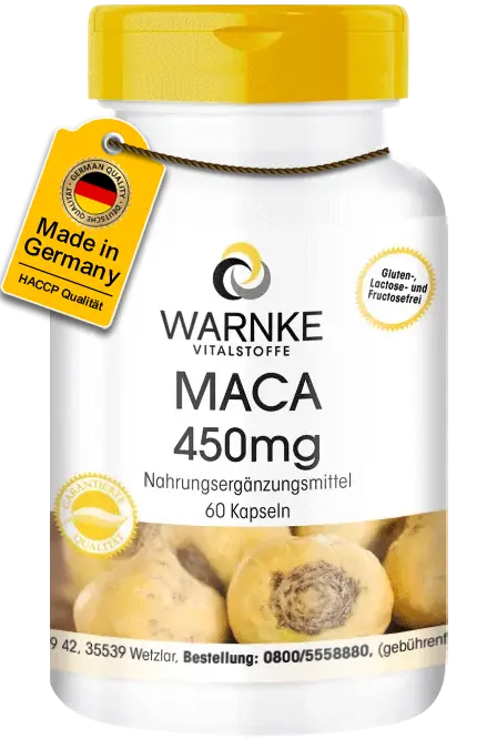 Maca 450mg - 60 Kapseln - gelbe Maca-Wurzel Extrakt - Hochdosiert & Vegan | Warnke Vitalstoffe Maca 450mg - 60 Kapseln - gelbe Maca-Wurzel Extrakt - Hochdosiert & Vegan | Warnke Vitalstoffe